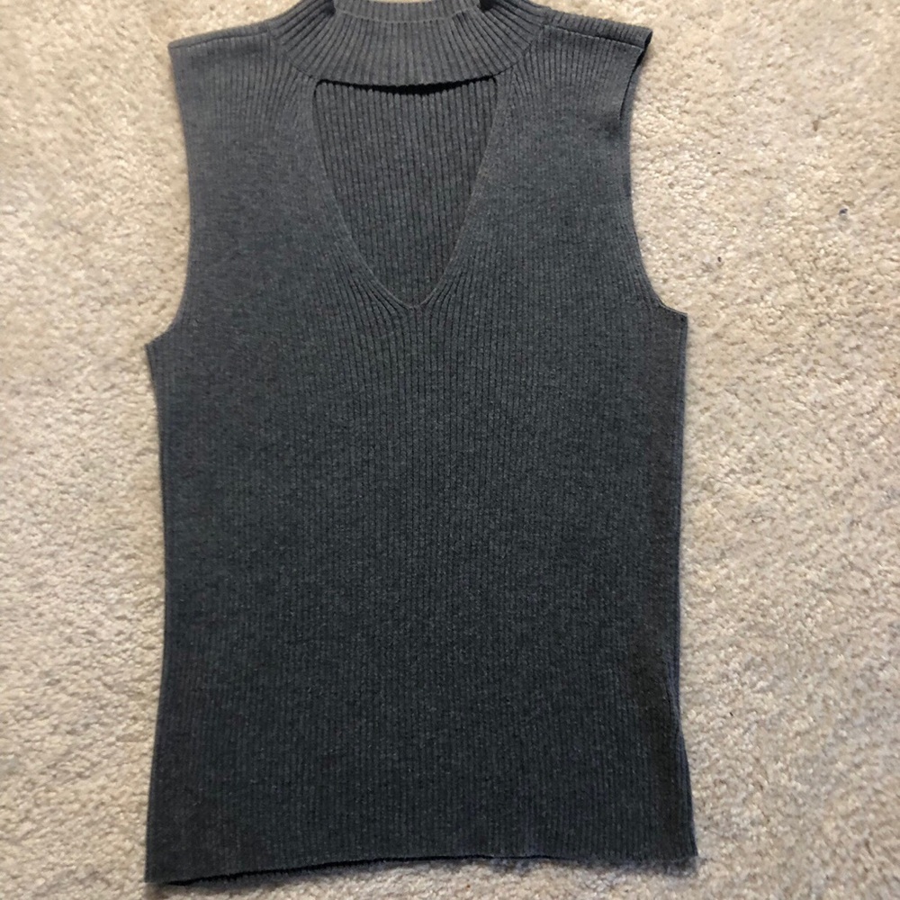 Gorgeous Grey Cut-Out Sweater Tank by Express